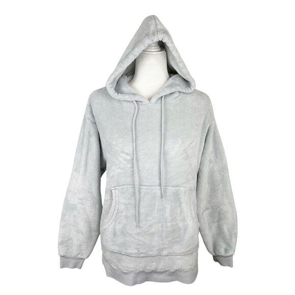 Colsie Sweater Women Medium Powder Blue Pullover Hoodie Soft Fleece Loungewear - Picture 1 of 14